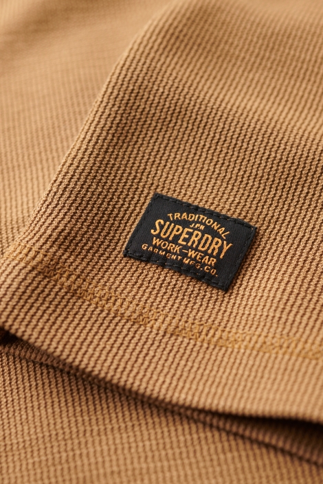 Superdry waffle long sleeve henley top